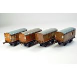 Hornby 0 Gauge Tinplate issues, Passenger Coaches and Guard Van etc. LNER. Generally good but some