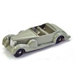 Dinky No. 38C Lagonda Sports Coupe with grey body, dark grey interior and black ridged hubs. Nice