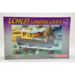 Dragon 1/72 Model Kit comprising LCM Landing Craft. Trade Stock, hence complete.