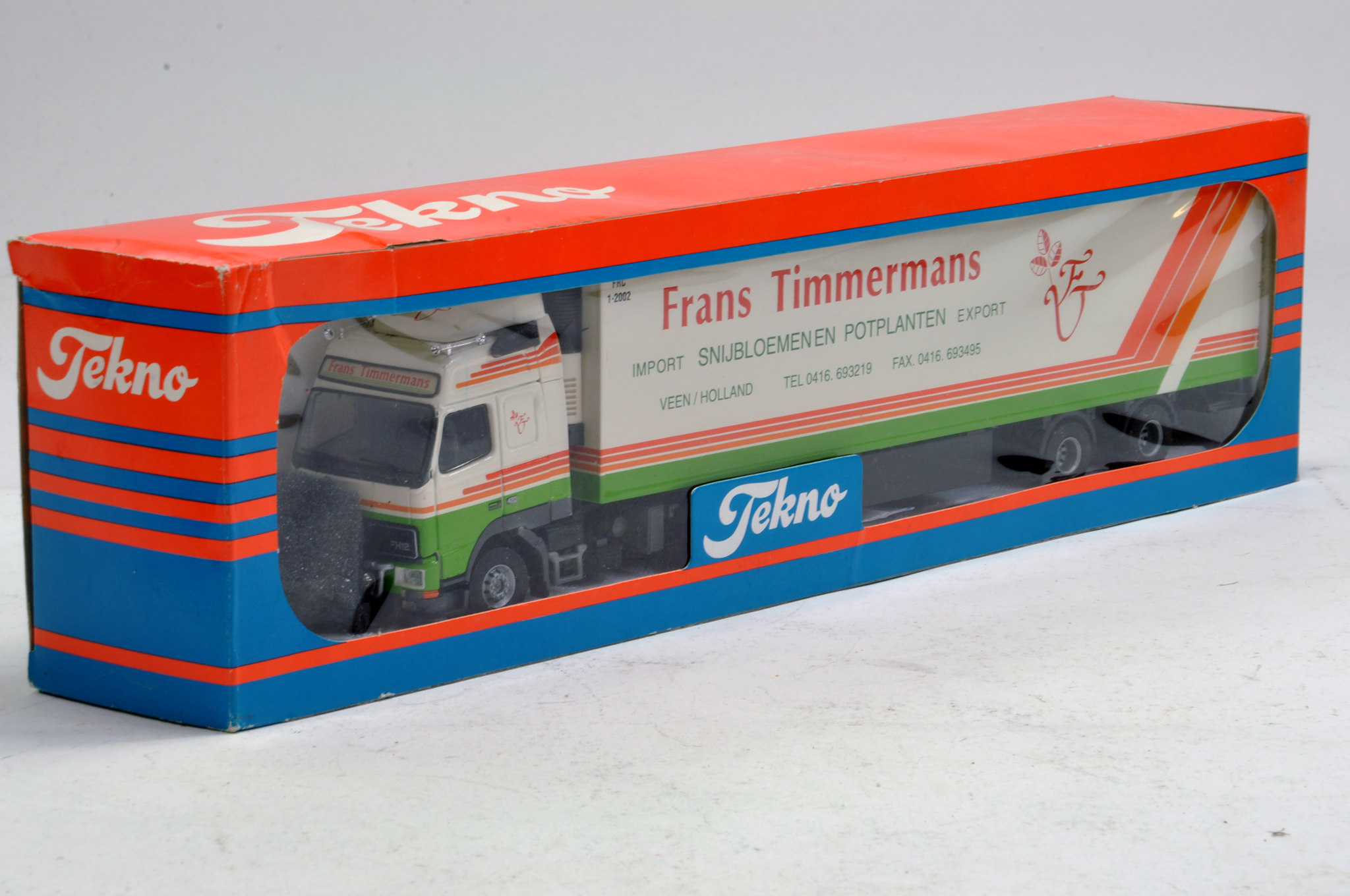 Tekno 1/50 Truck issue comprising Volvo FH12 Fridge Trailer in livery of Frans Timmermans. Looks