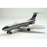 Marx Toys Tinplate Battery Operated BOAC VC10 Toy Plane made in Japan, G-ARTA to tail, in white,