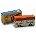 Matchbox Superfast No. 17 Londoner Bus "Impel 76 Trade Fair Doncaster" in cream and tan. Excellent