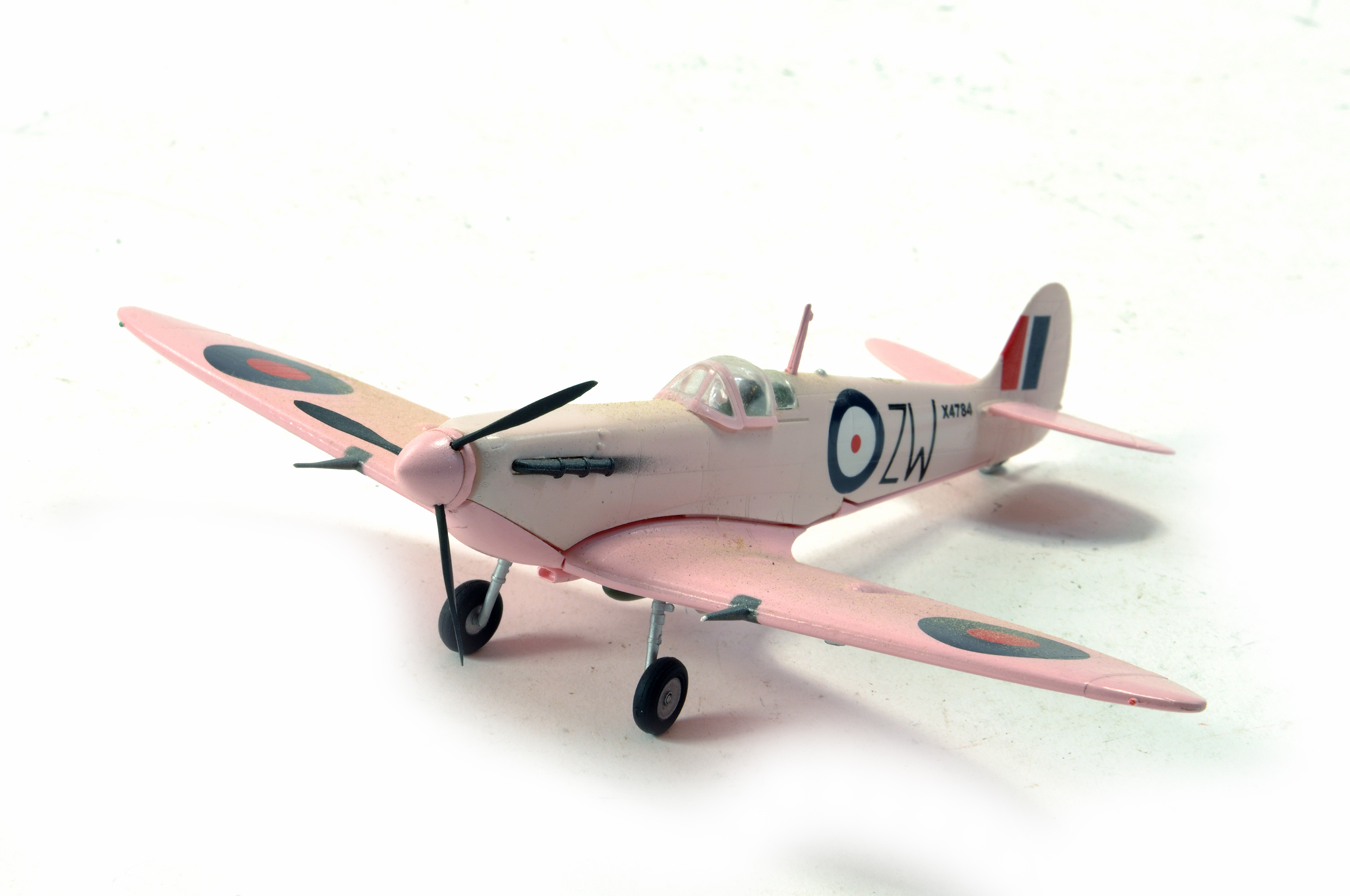 Hand Built Plastic Model Aircraft comprising 1/72 Spitfire. Some light damage expected due to