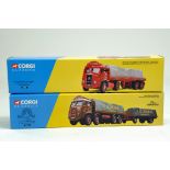 Corgi 1/50 diecast truck issues comprising Corgi Classics Duo No. 28001 Atkinson Flat Trailer,