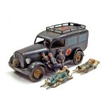 Tipp & Co - Lineol Germany Prewar Mechanical Tinplate Ambulance with Figures and Stretchers.