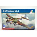Italeri 1/72 Model Aircraft Kit comprising B-17 Fortress MKI. Ex Trade Stock, hence complete.