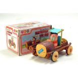 Marx Toys Friction Driven Log Car as seen in the Flinstones, with Fred as driver. Rare Toy is