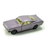 Corgi No. 320 Ford Mustang Fastback with Metallic light purple body, off-white interior and wire