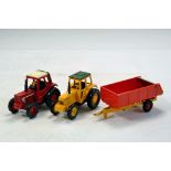 Britains Action Drive Tractor Duo plus Corgi Trailer. No Box/Boxes but complete and excellent. No