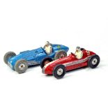 Dinky pair of racing cars but issues with harder to find chrome hubs. Maserati and Talbot Lago