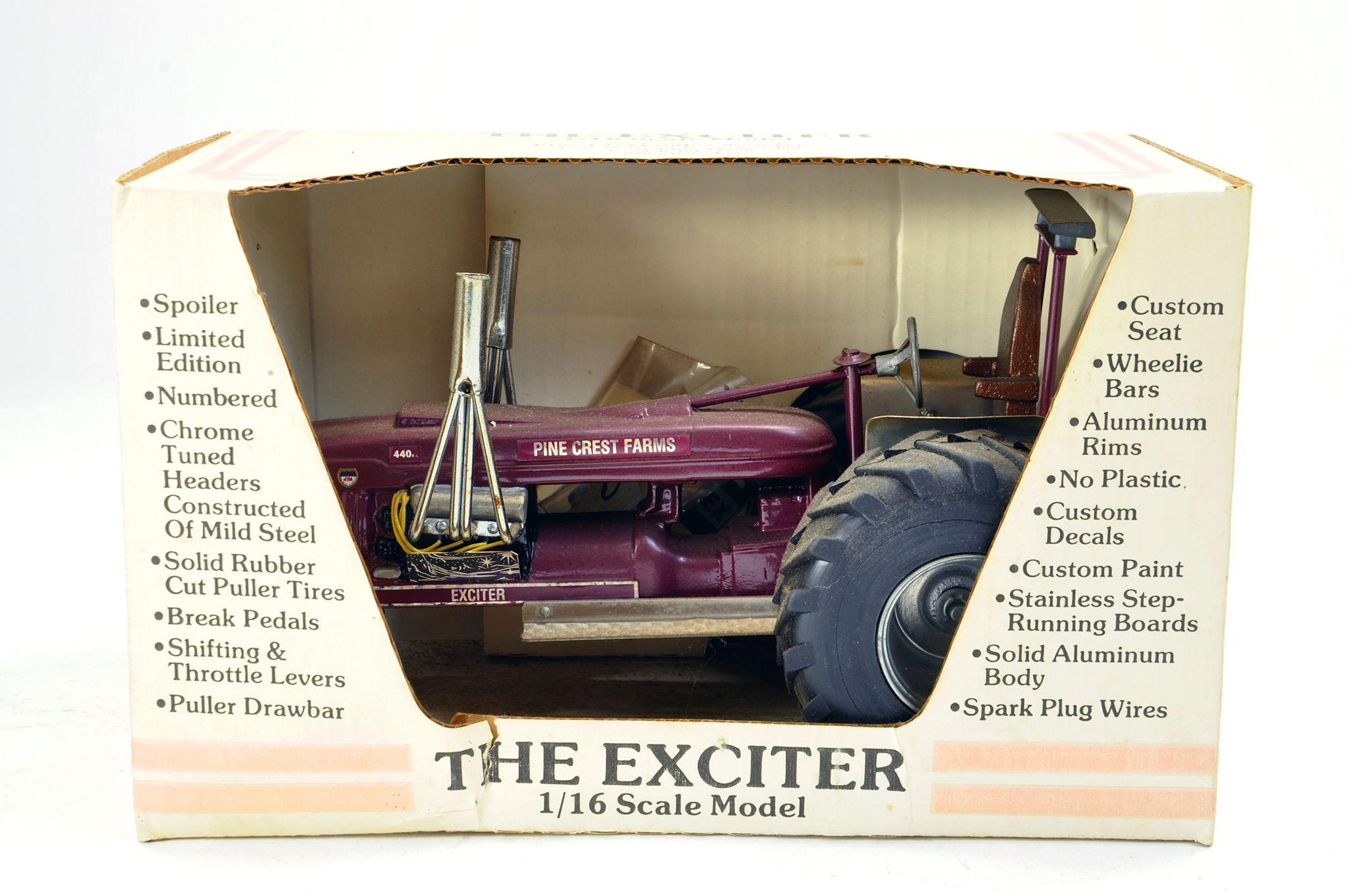 Custom Pine Crest Farms 1/16 Super Rare 'The Exciter' Pulling Tractor. A famous machine from