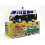 Yonezawa Japan No. 703 large, 28 cm, tinplate Battery Operated VW Police Van 'Polizei'. Beautiful