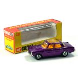 Corgi No. 281 Rover 2000TC in purple, yellow interior, chrome trim and fitted with Whizzwheels.