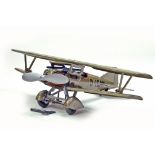 Tipp & Co pre-war 1930's German tinplate clockwork fighter bi-plane. Another outstanding find,