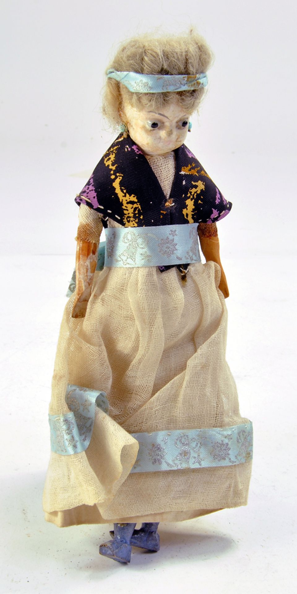 Antique Doll, relatively well preserved 1800's Wax / Papier Mache German Composition Head figure,