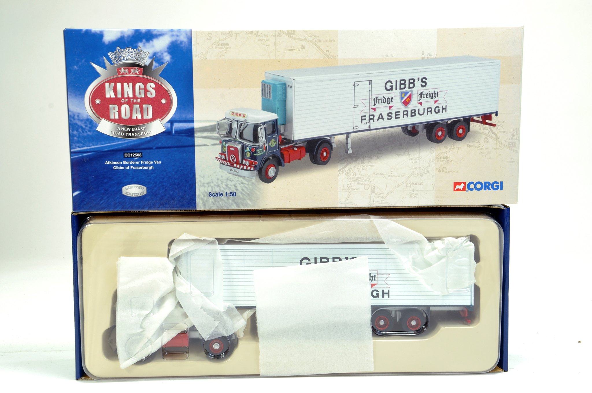 Corgi 1/50 diecast truck issue comprising Kings of the Road Series No. CC12503 Atkinson Borderer