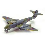 Large Hand Built Plastic Model Aircraft. Gloster Meteor. Some light damage likely expected due to