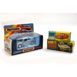 Corgi Empty Box duo for No. 218 and 261 plus Matchbox Superkings Mercedes.