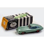 Benbros Zebra No. 10 Jaguar E-type steel in Sea Green, blue interior, red plastic hubs. An very hard