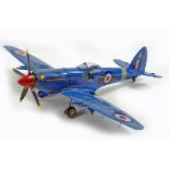 Large Hand Built Plastic Model Aircraft. Spitfire. Some light damage likely expected due to