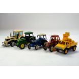 Britains 1/32 Tractor group comprising Fiat, Lamborghini and others. Looks to have some signs of