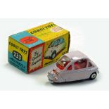 Corgi No. 233 Heinkel Economy Car. Fair to Good in Fair to Good Box.