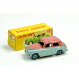 Dinky No. 154 Hillman Minx Saloon in two-tone light blue and cerise, silver trim with mid-blue
