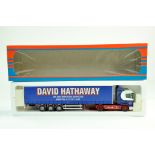 Tekno 1/50 diecast truck issue comprising Scania Curtainside in the livery of David Hathaway.