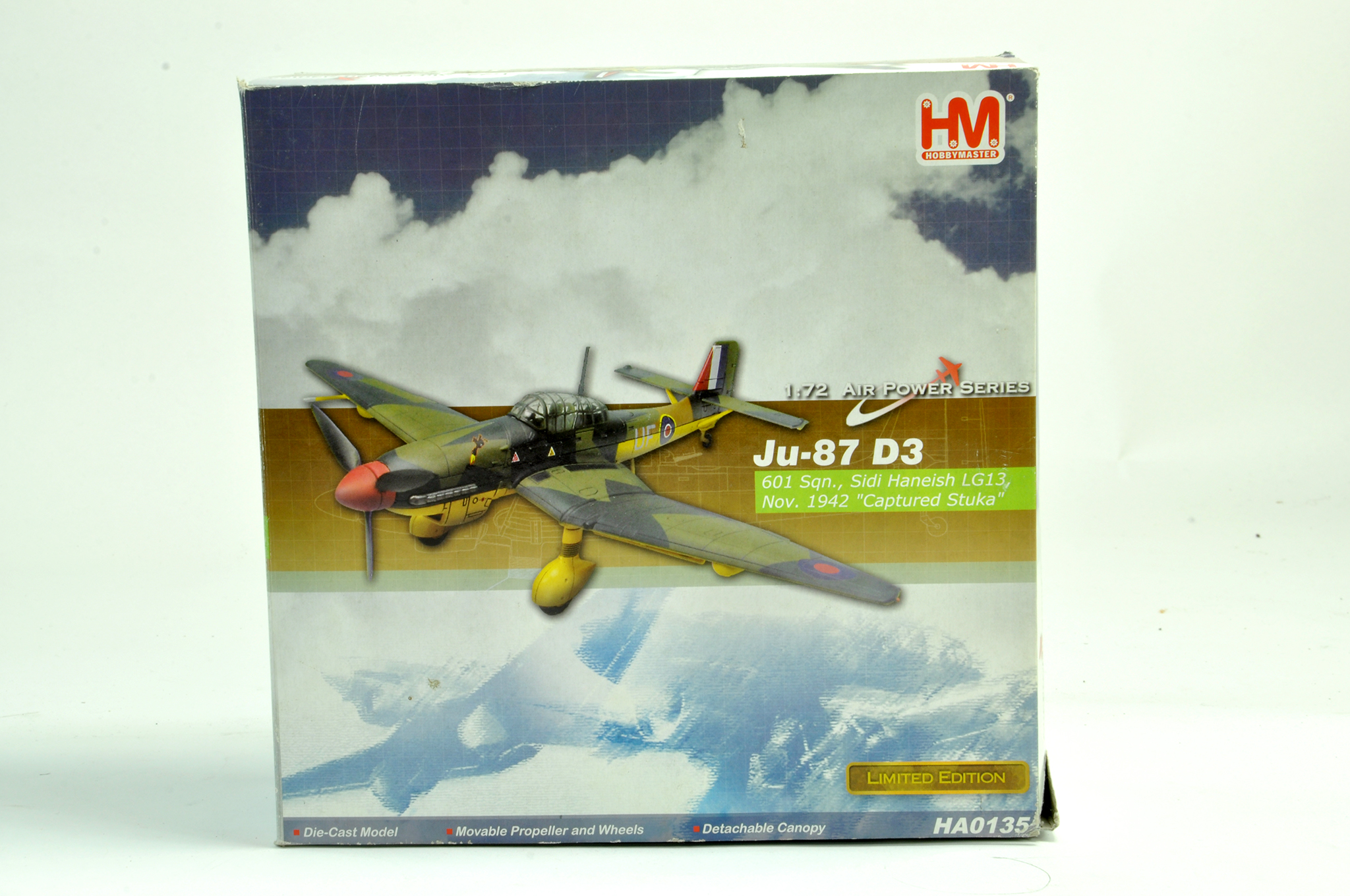 Hobby Master 1/72 diecast model aircraft JU-87 Captured Stuka. The Last. Model appears generally