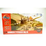 Airfix 1/24 plastic aircraft model kit comprising Hawker Typhoon. Ex trade stock, hence complete.