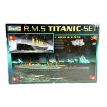 Revell 1/1200 and 1/570 combination model kit of the RMS Titanic. Ex Trade stock hence complete.