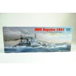 Trumpeter 1/350 plastic model kit comprising HMS Repulse 1941. Ex Trade Stock hence complete.