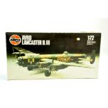 Airfix 1/72 plastic aircraft model kit comprising Avro Lancaster B.III. Ex trade stock, hence