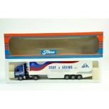 Tekno 1/50 diecast truck issue comprising DAF Fridge Trailer in the livery of Gray and Adams.
