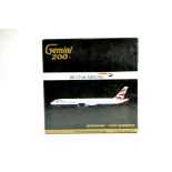 Gemini 200 1/200 diecast model aircraft comprising Boeing 777-200ER in the livery of British