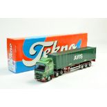 Tekno 1/50 diecast truck issue comprising Volvo Container Trailer in the livery of Johnsons / AWS.