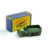Matchbox Regular Wheels No. 49a US Army M3 Half Track. Excellent in Very Good Box.