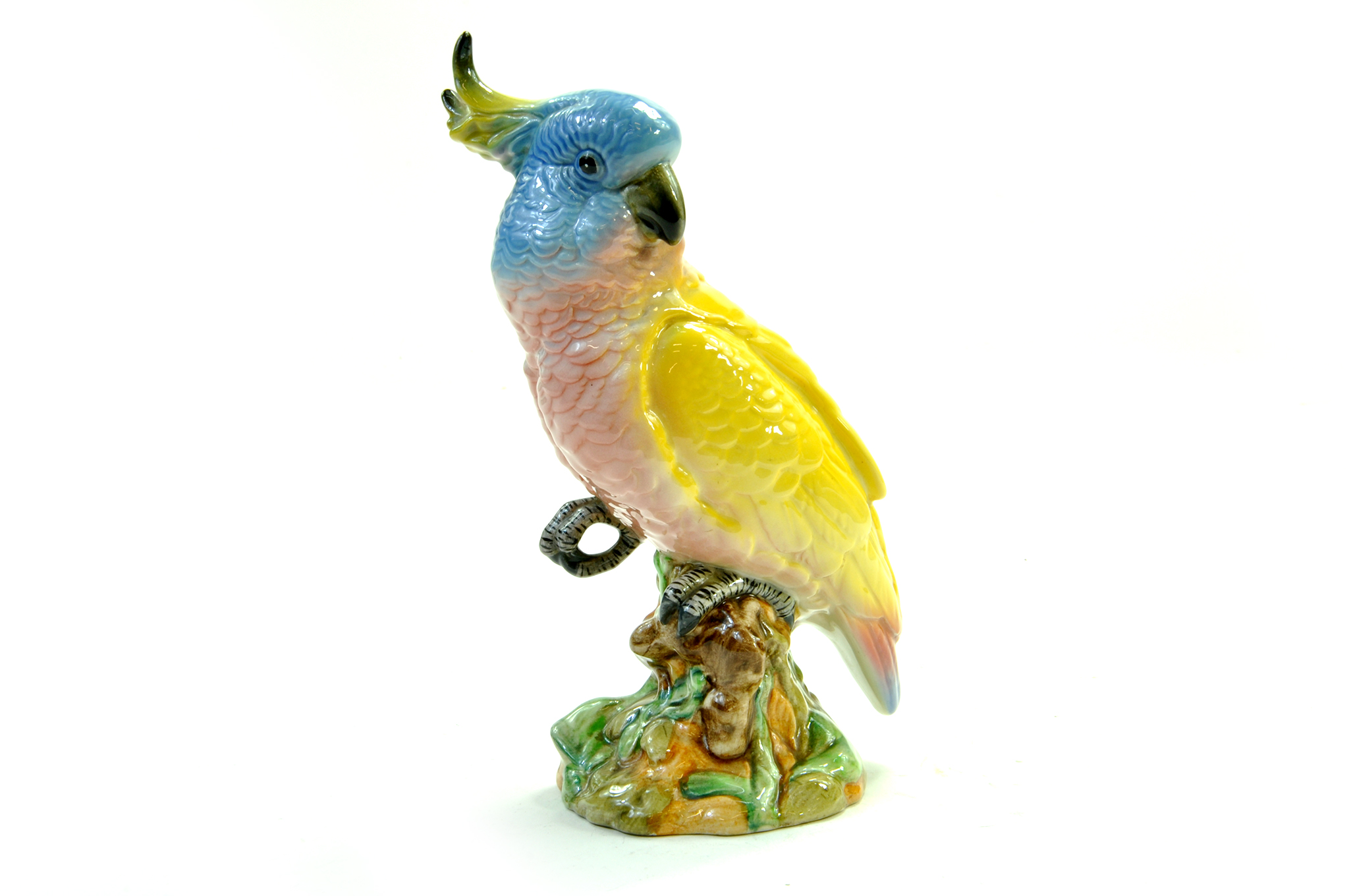 Beswick Cockatoo Model No 1180 Small - 8 ½”– 21/6cm – Turquoise and yellow – Gloss - No Faults.