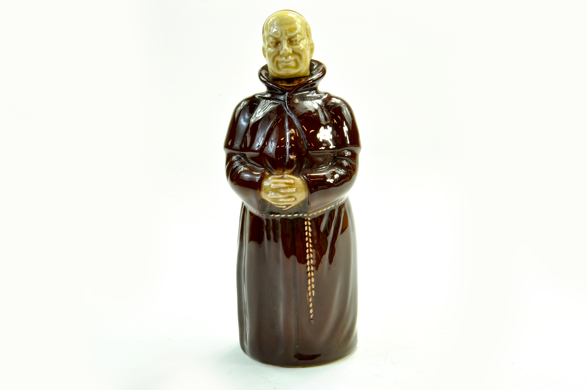 Beswick Heatmaster Monk Decanter - 8 ½” – 21.5cm - Brown Gloss Good Condition (Missing tray and