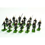 Misc metal figure / soldier group comprising Britains Marines Marching Band Figures. Generally