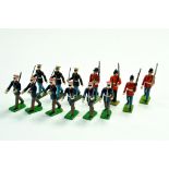 Misc metal figure / soldier group comprising Britains Marines Marching Band Figures and others.