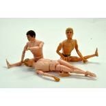 Trio of vintage action man dolls. Require attention. Note: We are happy to provide additional images