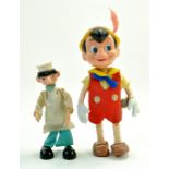 Vintage Pinnochio Plastic Character Figure plus Trumpton/Camberwick Green TV Series Mickey Murphy