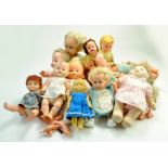 A large group of mostly hard plastic dolls, generally 50's/60's/70's, some earlier. Cabbage Patch