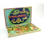 A vintage issue set of colourful wooden animal blocks. British Made. Note: We are happy to provide