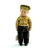 Buschow & Beck Minerva German celluloid Hitler Youth doll, 12.5". Markings on back of neck Germany