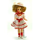 A beautiful 15” Vintage 1950’s Ideal Shirley Temple doll. Markings ST -15 -n. Vinyl doll wearing