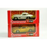 Burago 1/24 issues comprising 1954 Mercedes 300sL plus 1987 Ferrari F40. Excellent with boxes. Note: