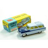 Corgi No. 424 Ford Zephyr Estate Car in two-tone blue, lemon interior, silver trim with chrome