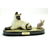 A Beswick Siamese cat and mouse group ‘Watch It’ No.1558/1678 Gloss on ceramic base. Measures 15.5cm